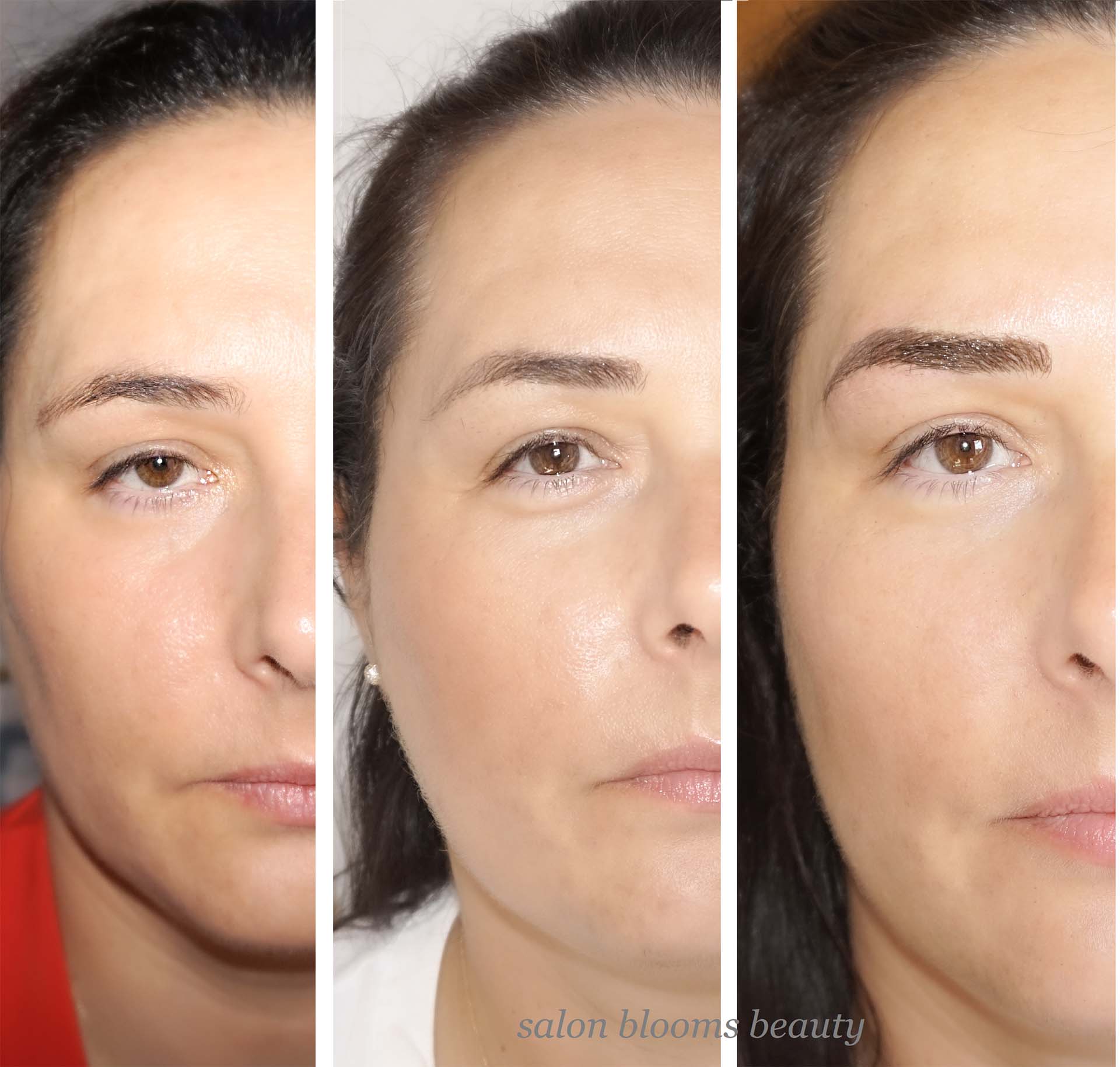 Micropigmentare sprâncene fir cu fir: înainte, vindecat la 20 de zile, după retuș