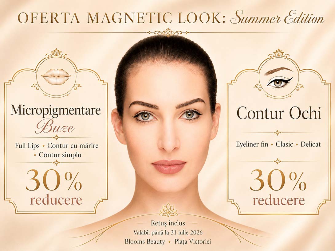 Promoție pentru micropigmentare buze la Blooms Beauty micropigmentare București
