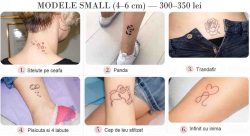 exemple de tatuaje fete small 4-6 cm, modele mici și fine realizate doar cu negru la Blooms Beauty București